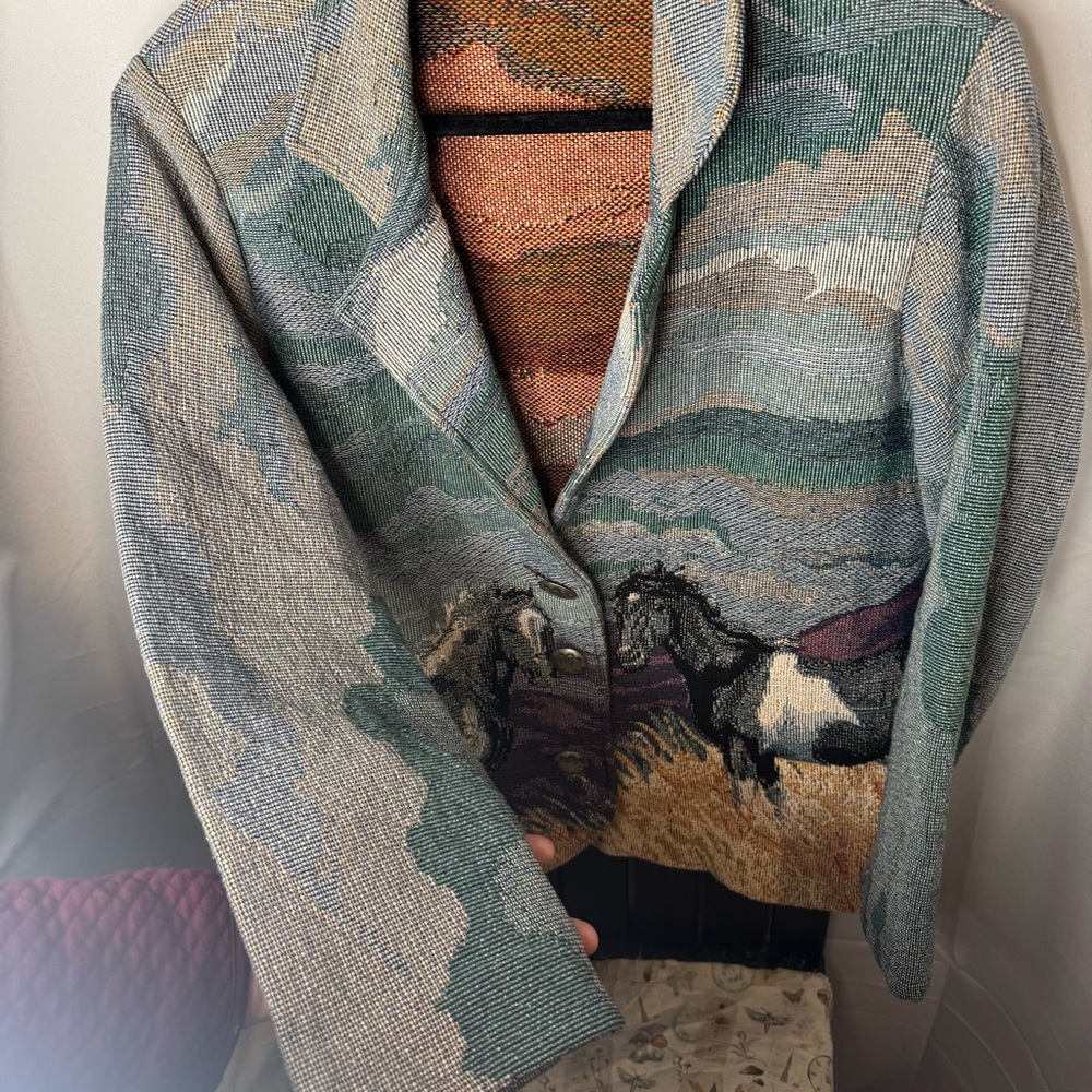 Vintage Painted Pony Tapestry Blazer - Picture 9 of 12
